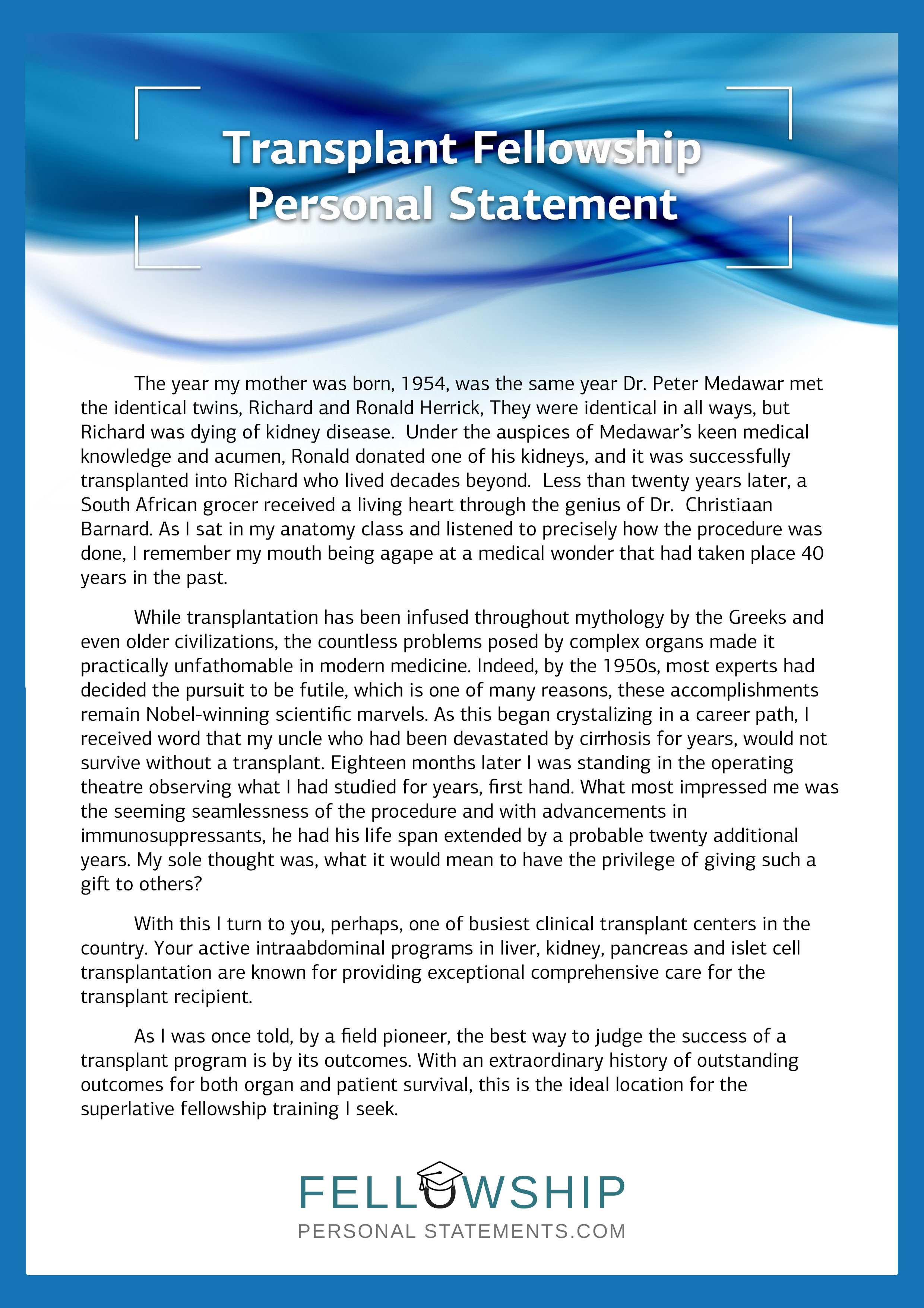 personal statement pulmonary critical care fellowship personal statement pulmonary critical care fellowship