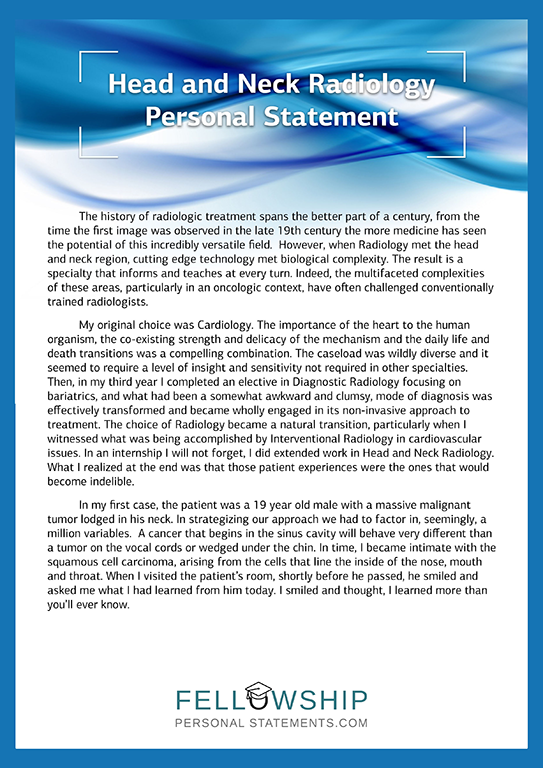 example personal statements for radiology