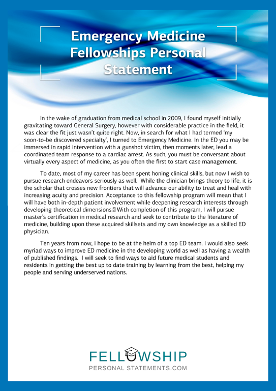 emergency care assistant personal statement