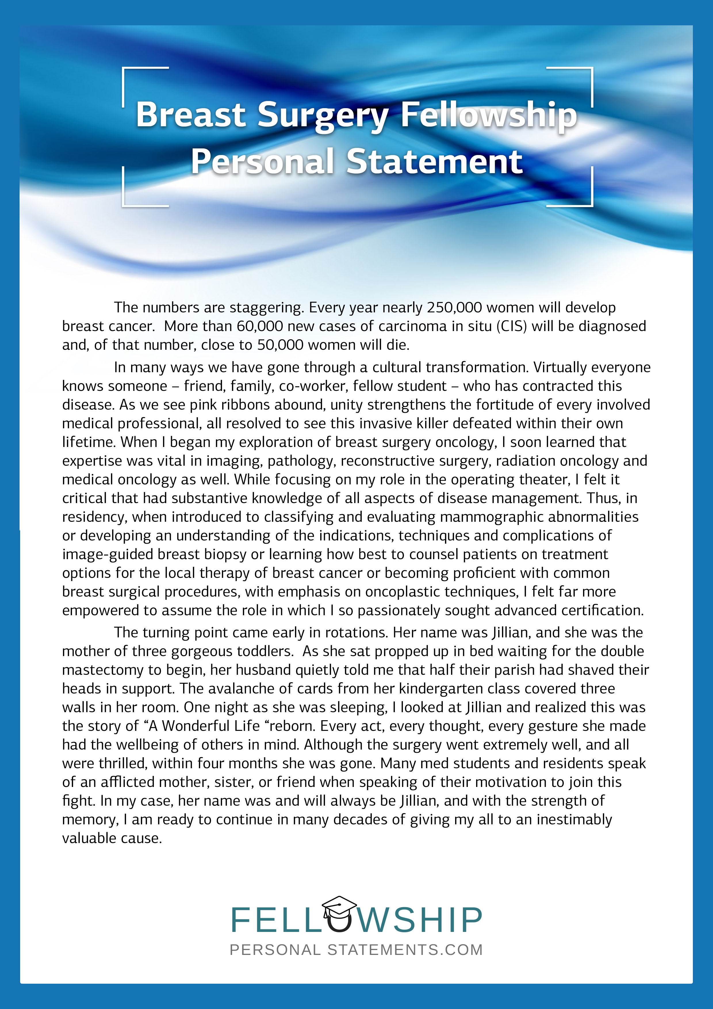 sports medicine fellowship personal statement