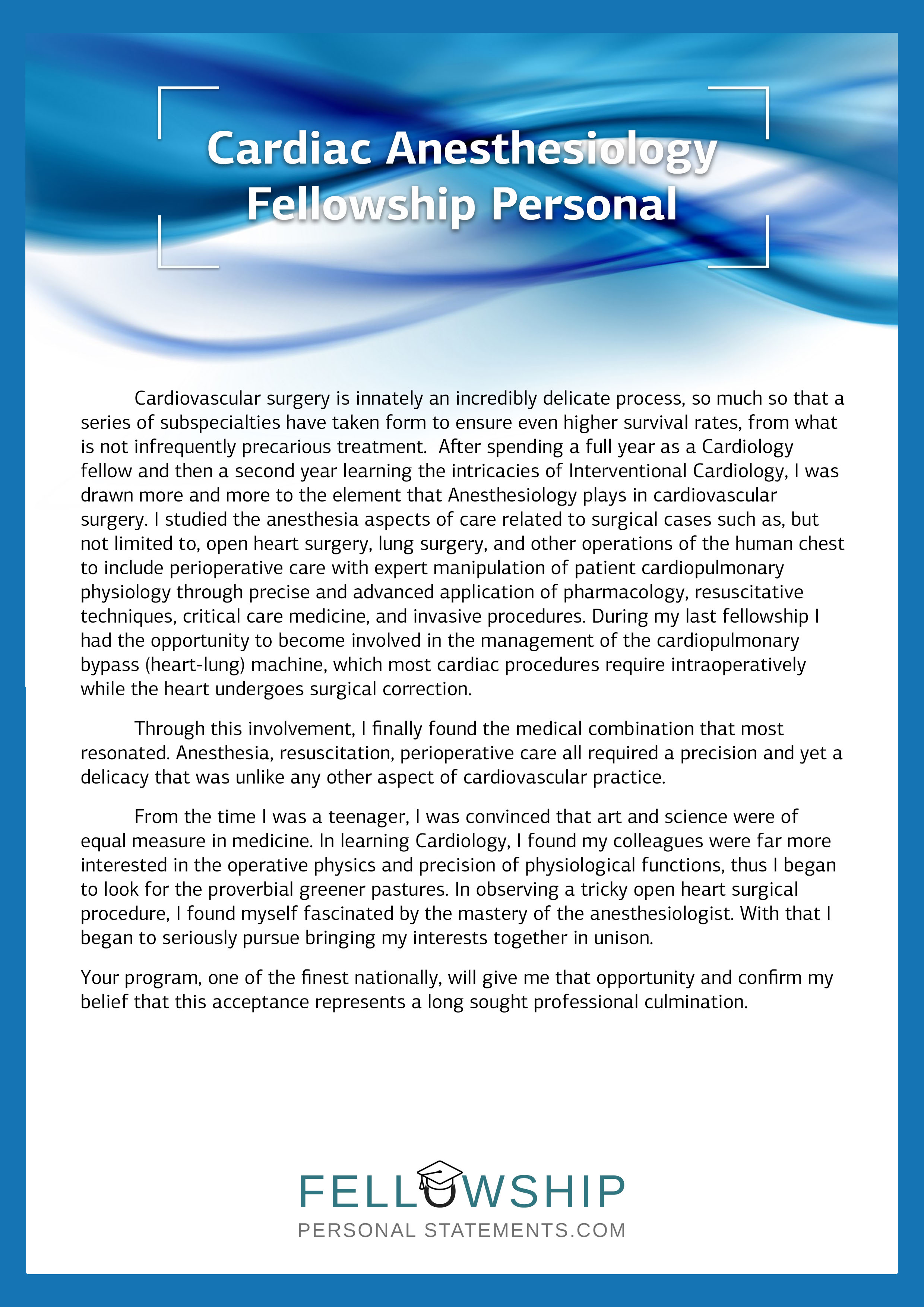 fellowship personal statement examples