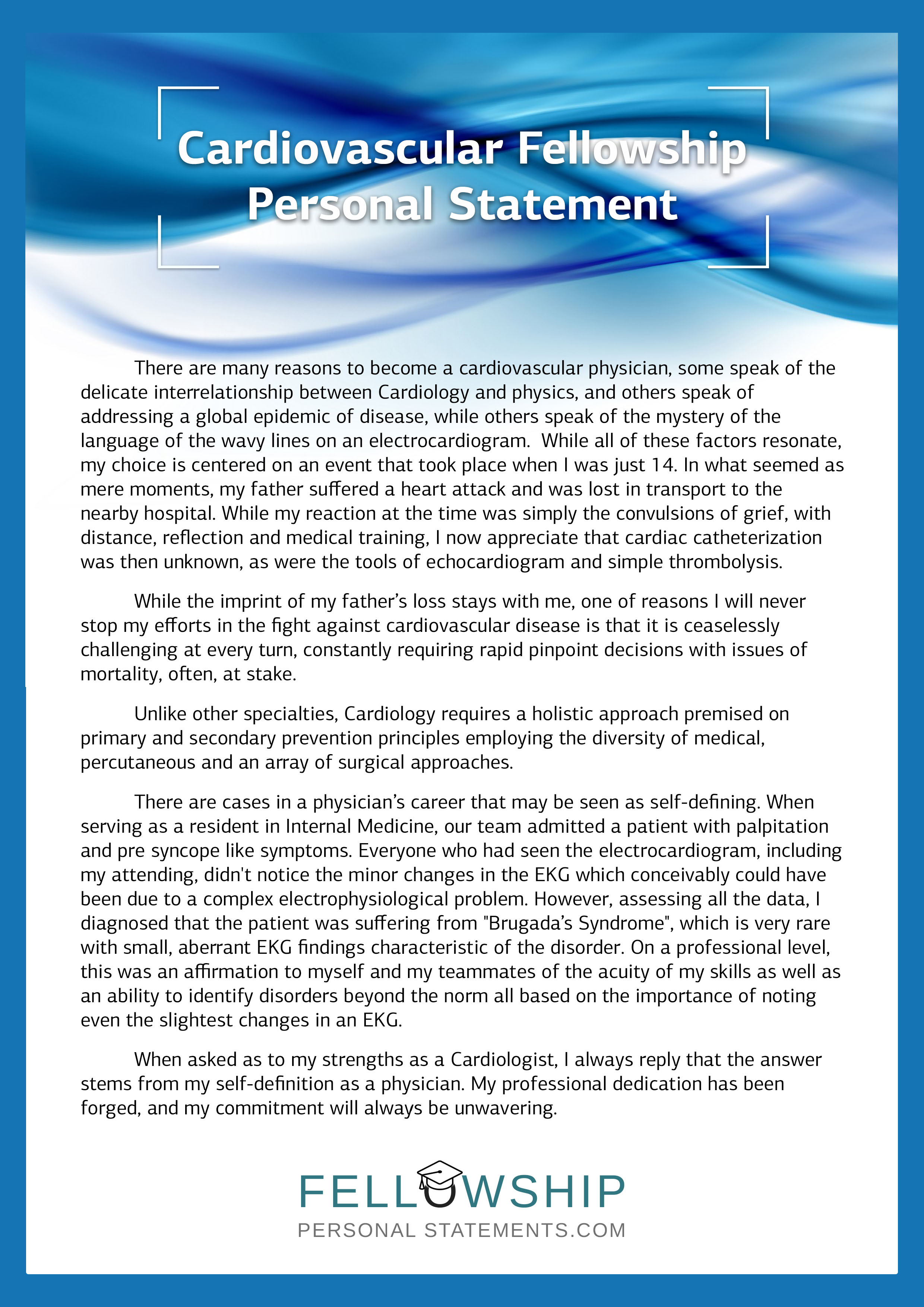 successful fellowship personal statement examples