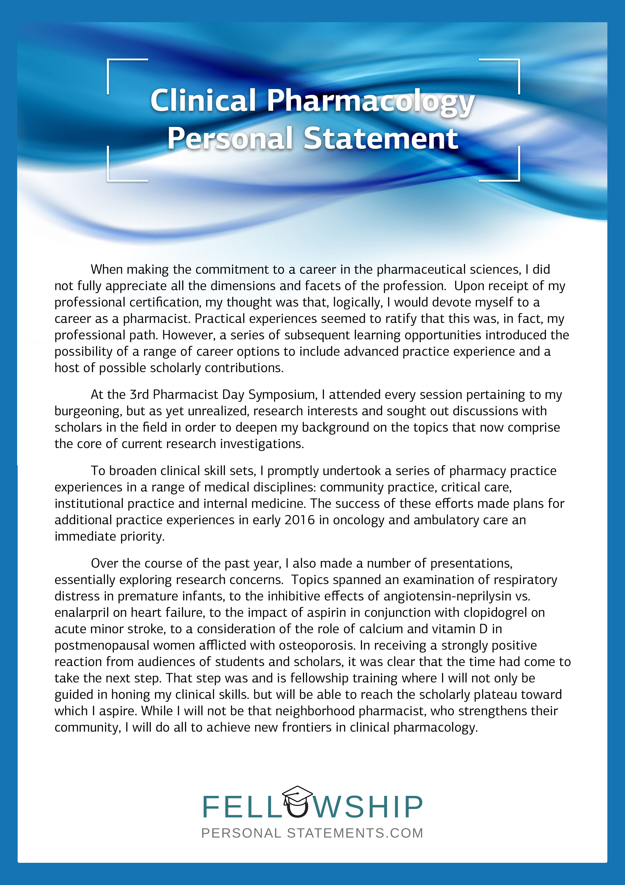 Medical fellowship personal statement