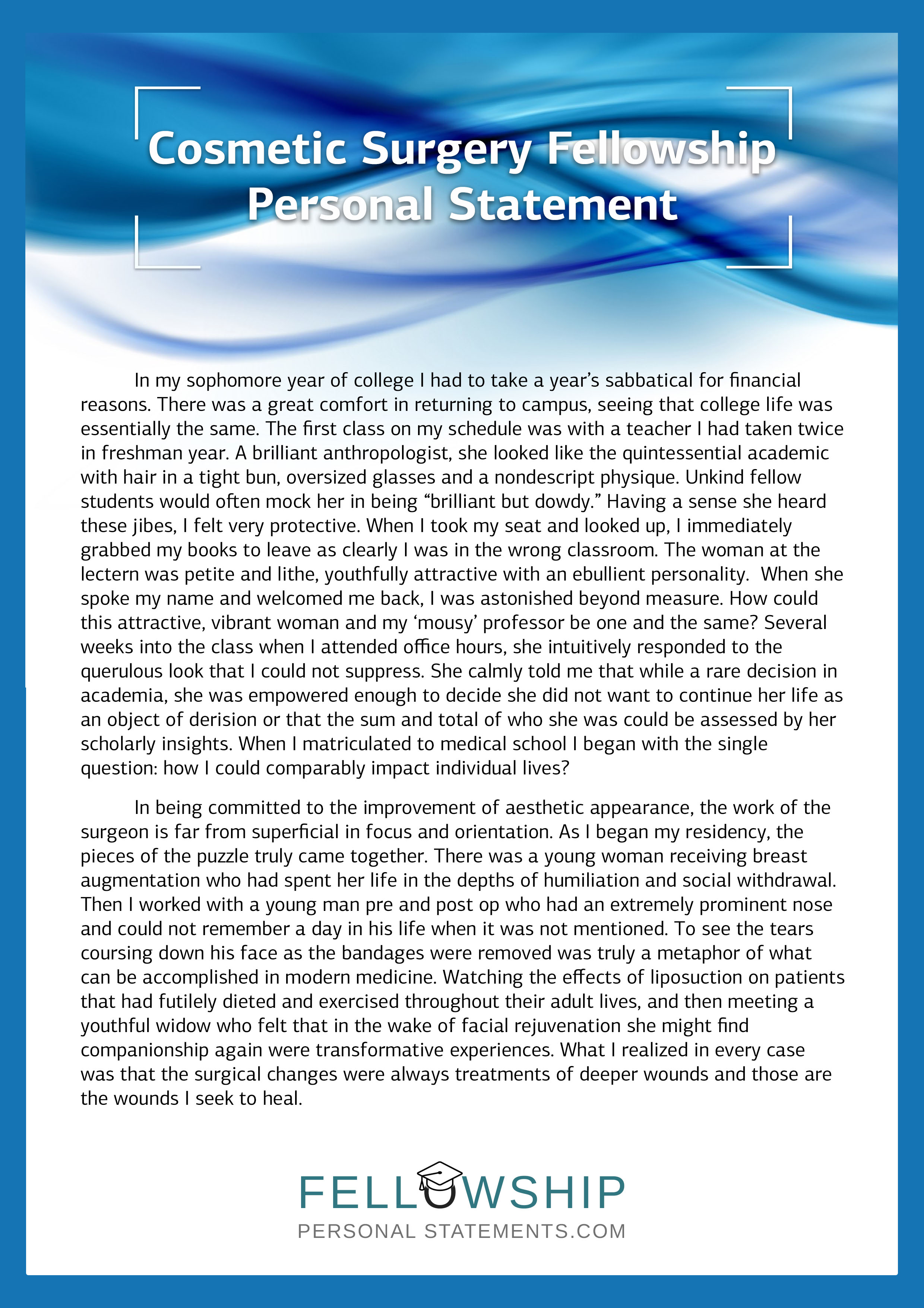 sleep medicine fellowship personal statement