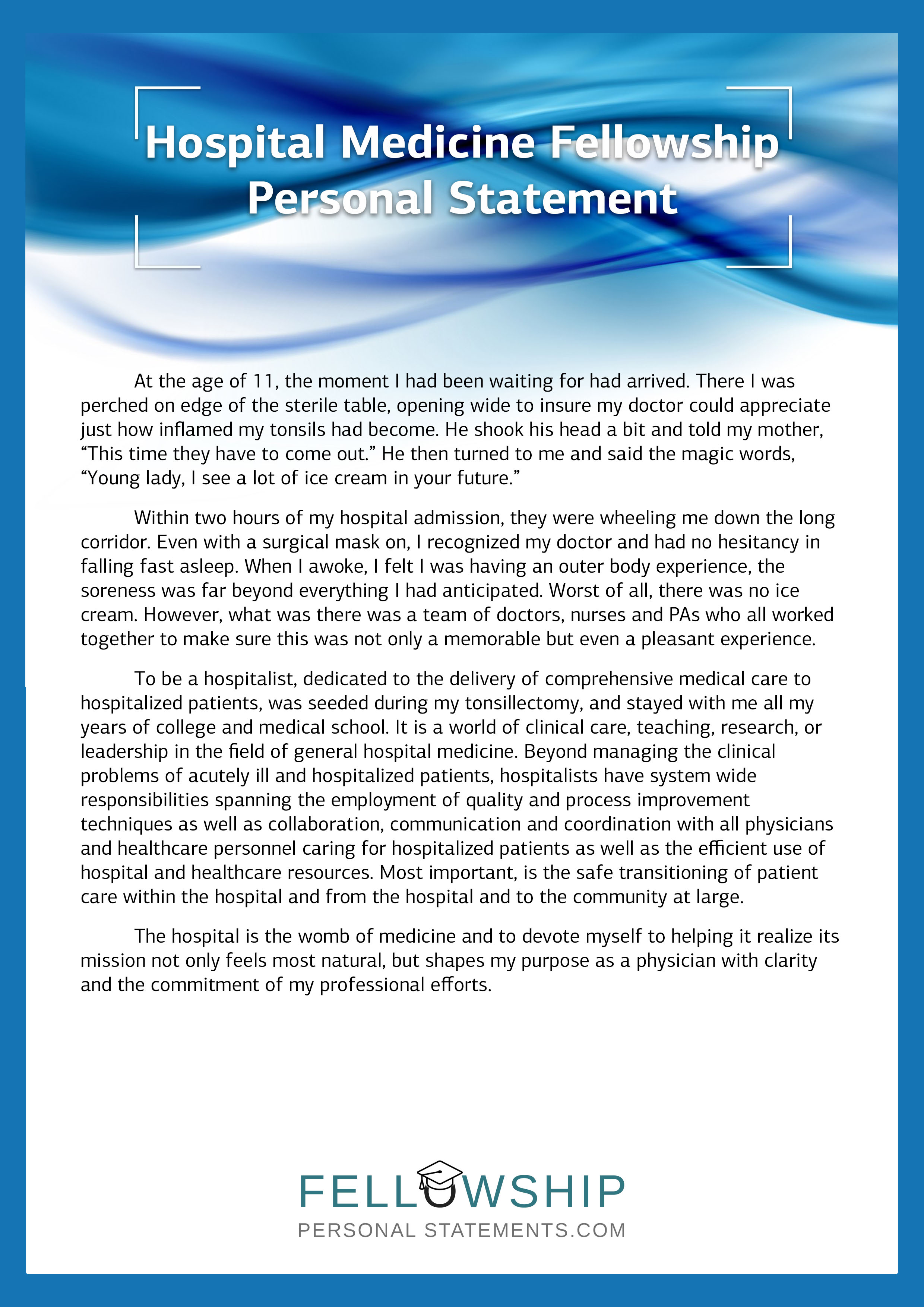 Sports medicine fellowship personal statement examples picture