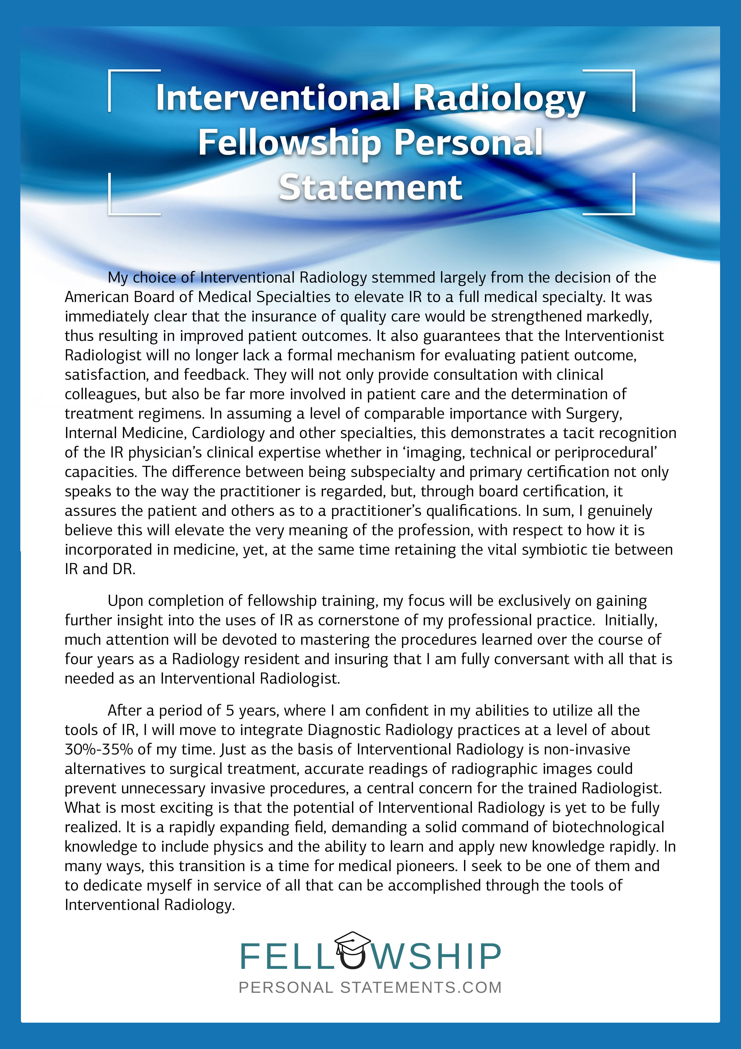 personal statement for rheumatology fellowship