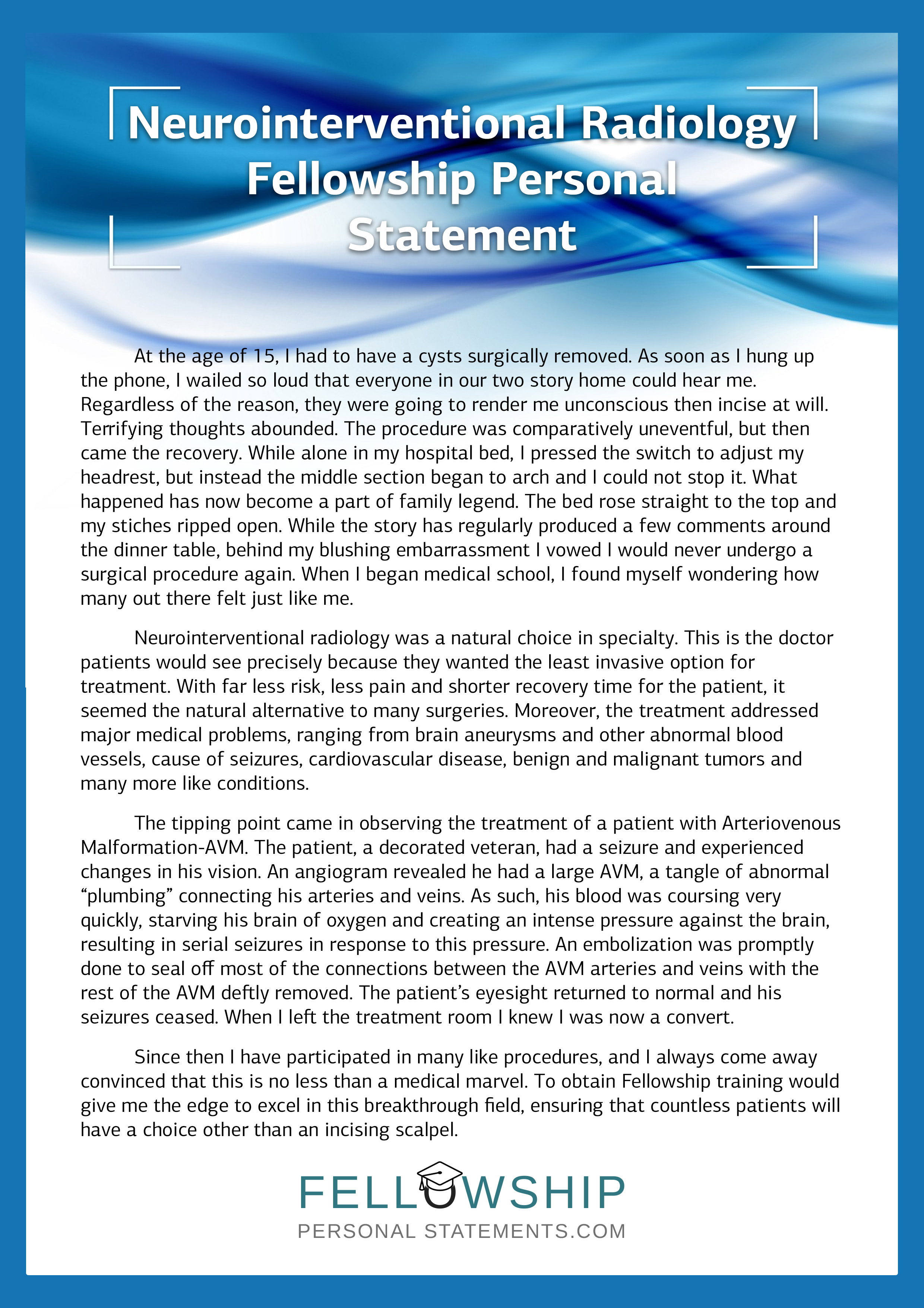 Personal statement for fellowship
