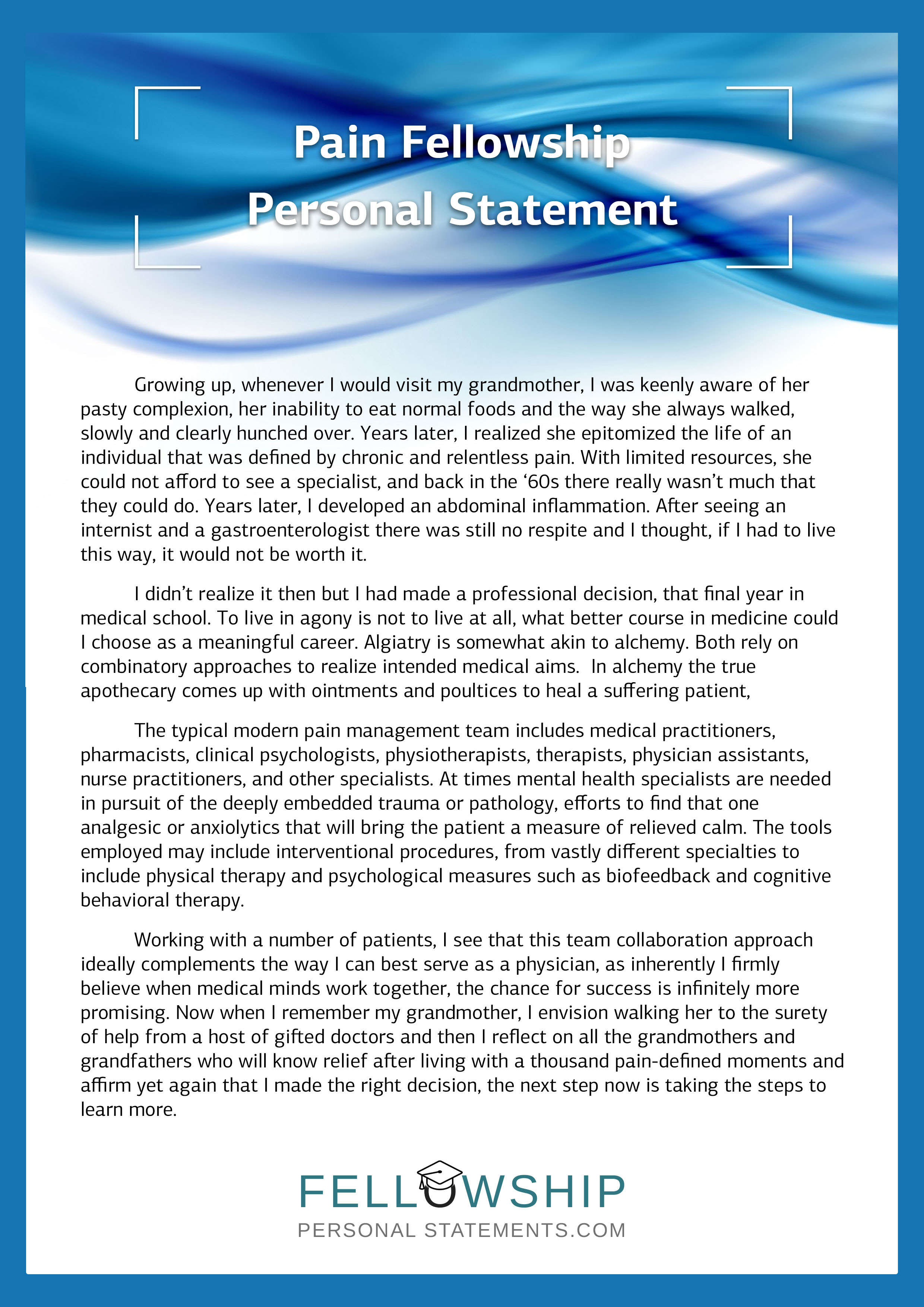 personal statement fellowship