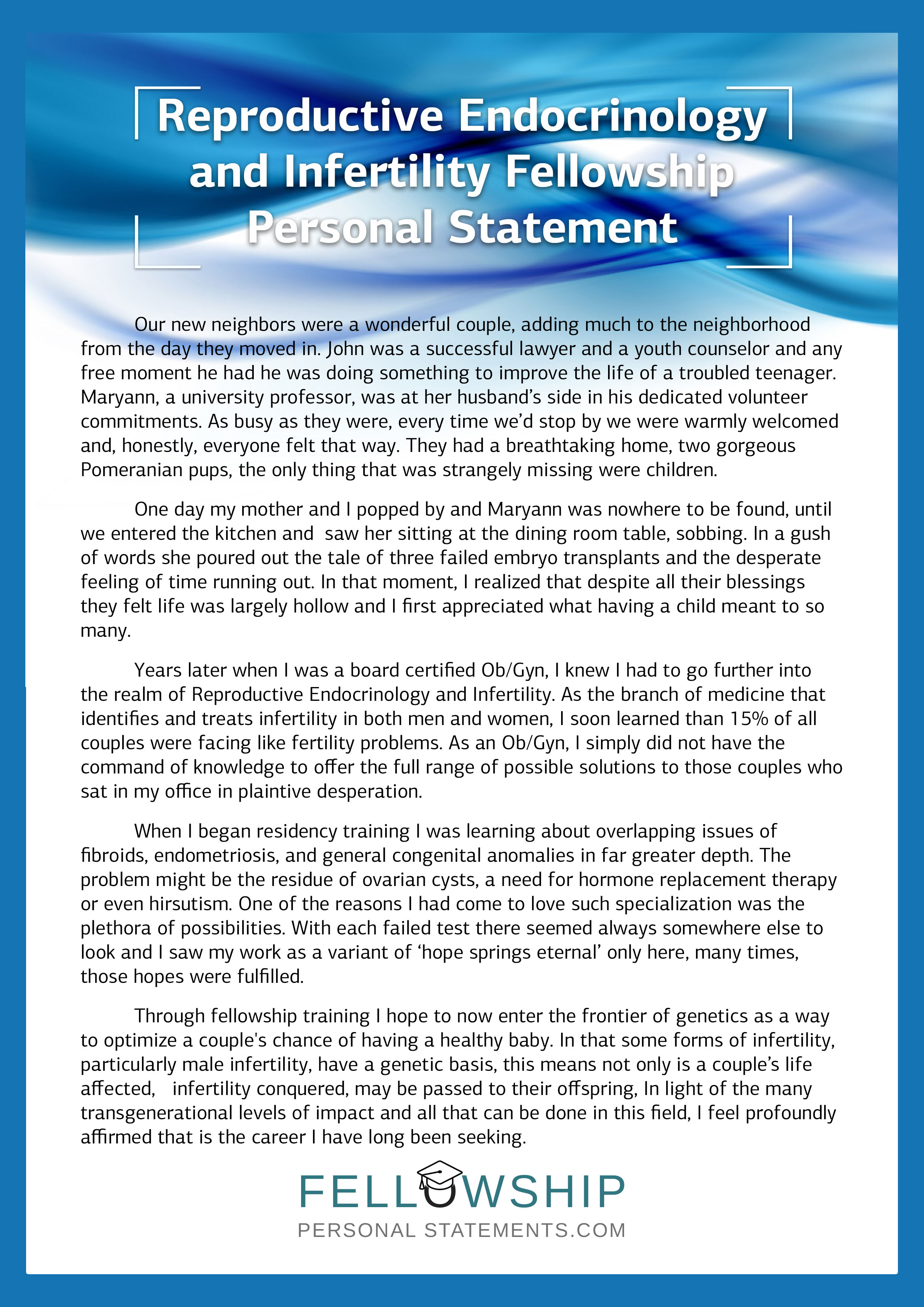 Surgery fellowship personal statement image