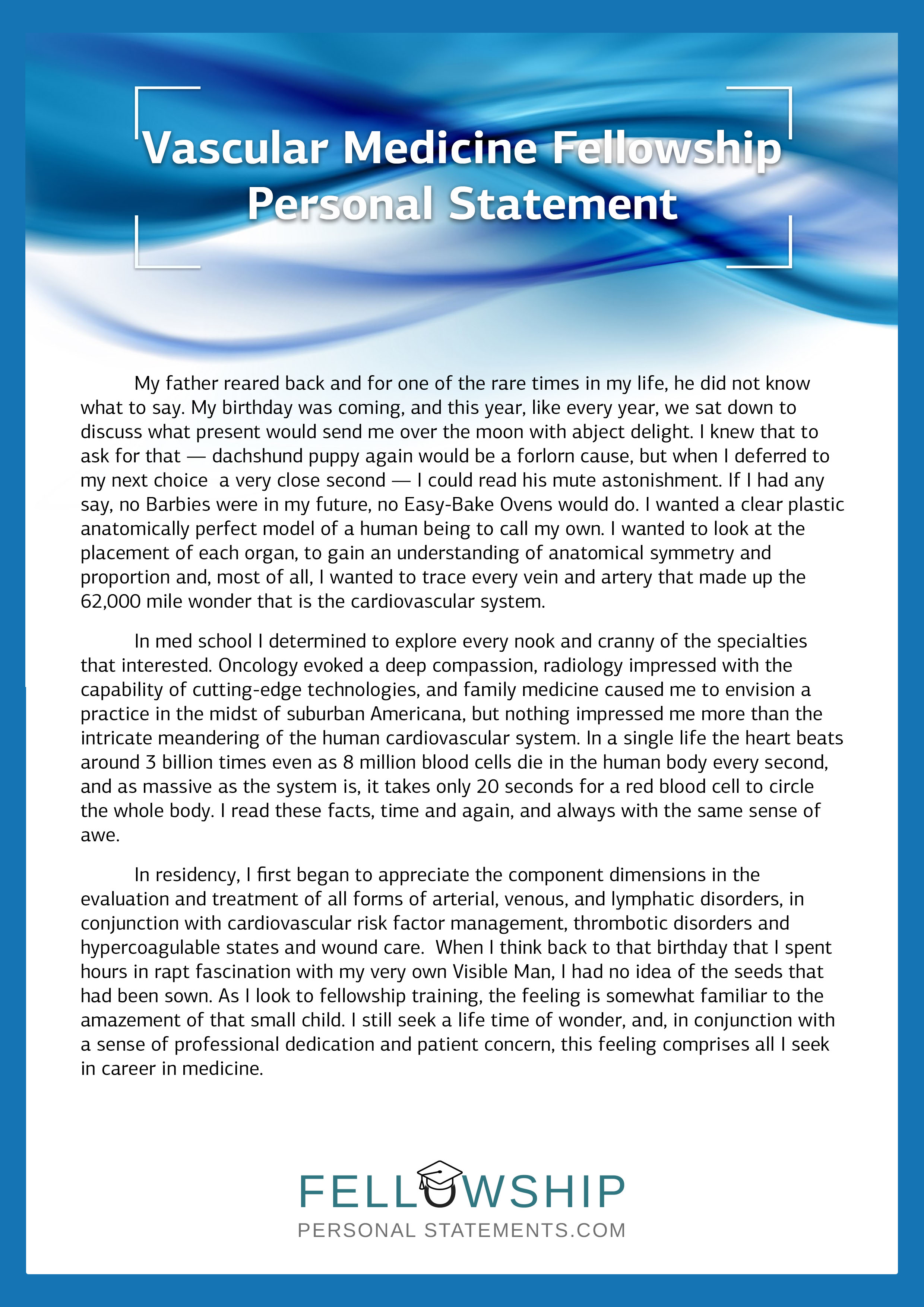 Personal statement cardiothoracic surgery
