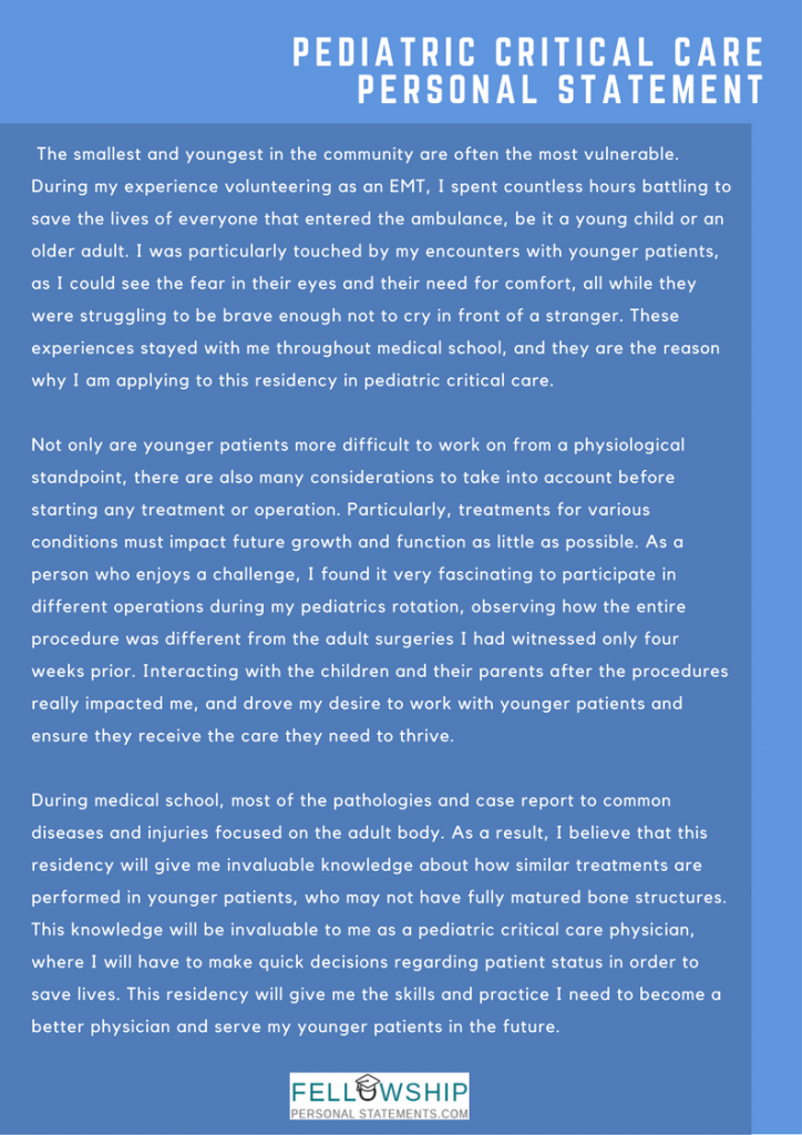 Medical fellowship personal statement examples image