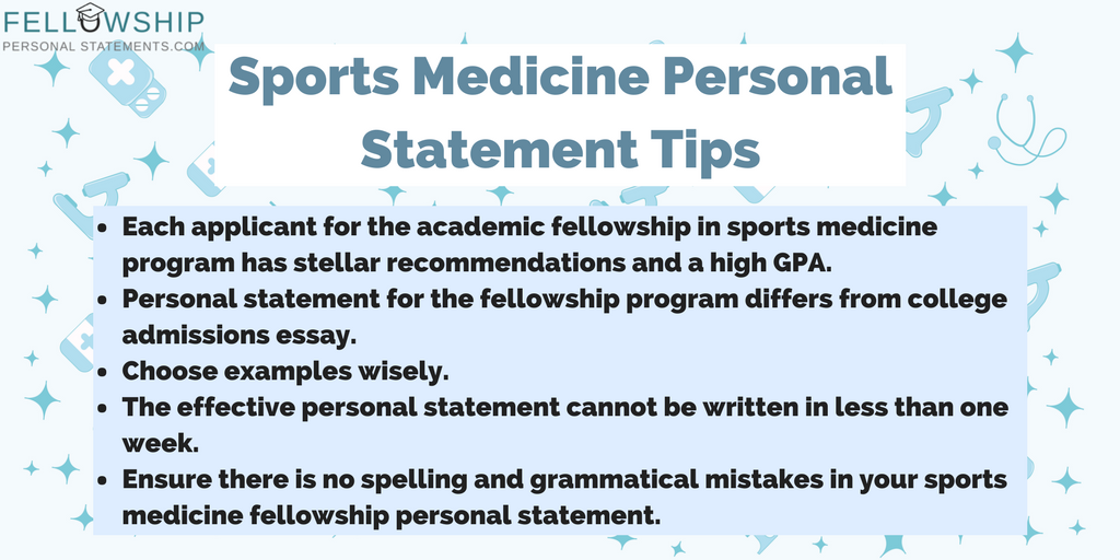 Sports medicine fellowship personal statement example