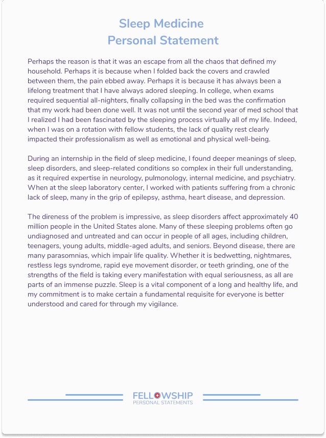 Find The Best Fellowship Personal Statement Sample Here